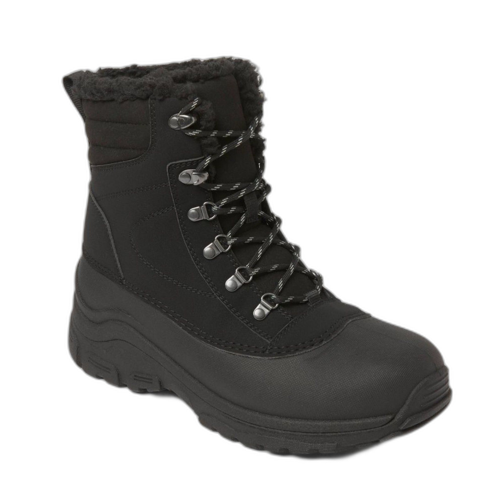 New Black Faux Fur Lined Winter Boots